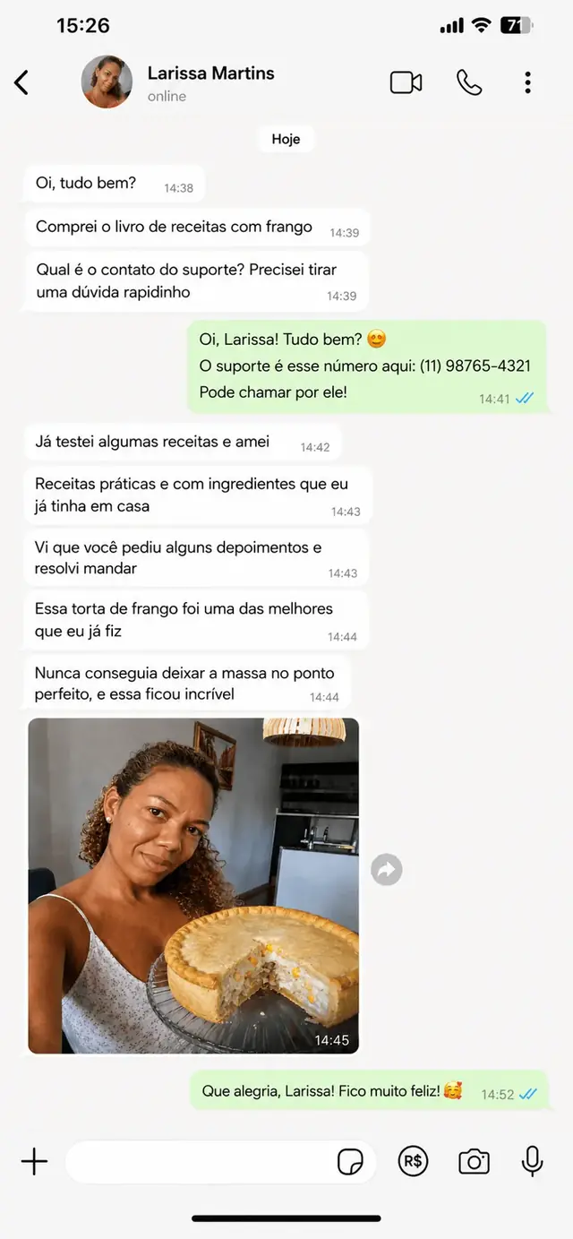 Mensagem de cliente