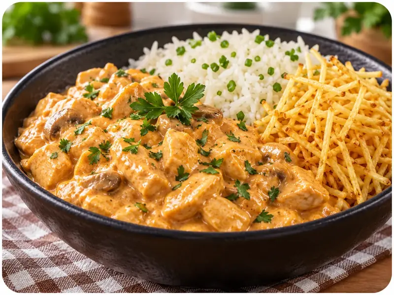 Frango cremoso e ao molho