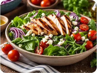 Salada Mediterrânea com Frango