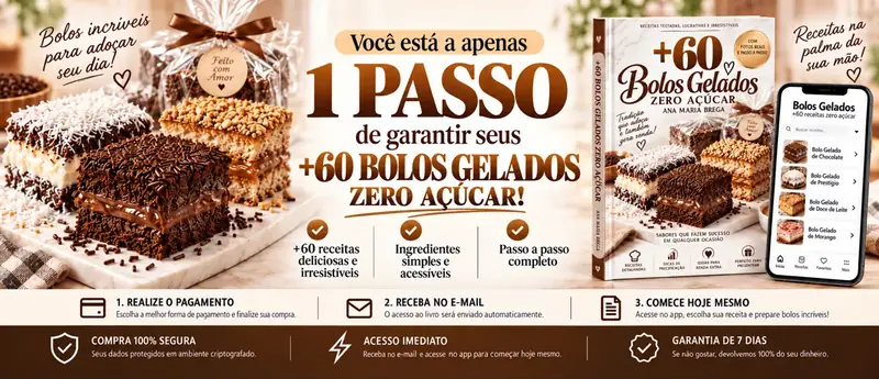 +60 Bolos Gelados sem Açúcar e Lactose