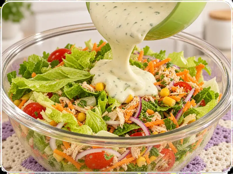 Salada de Frango com Molho de Iogurte
