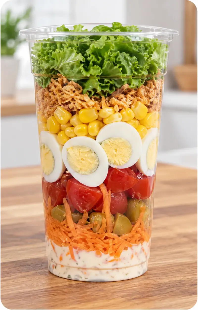 Salada de Ovo, Batata-Doce e Folhas