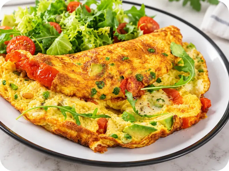 Omelete de milho com queijo